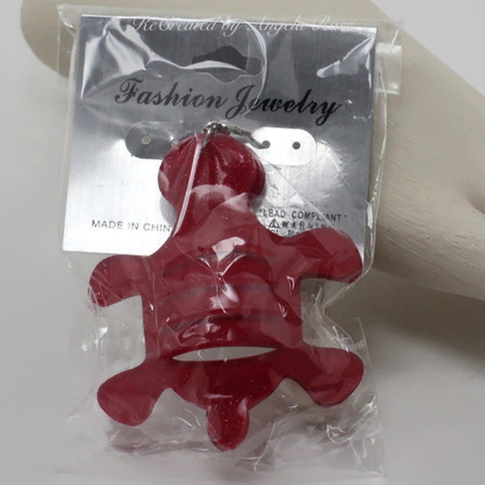 Turtle Earrings Red